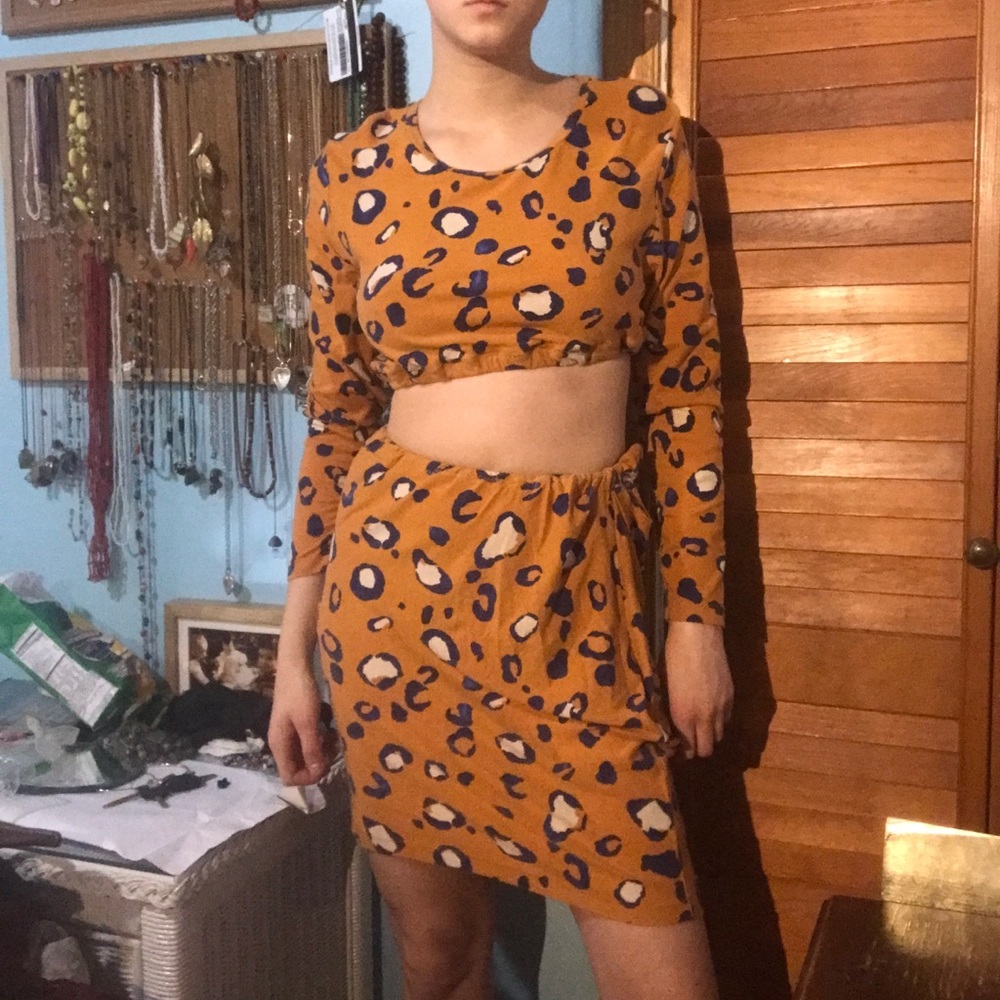 Cheetah print two piece,